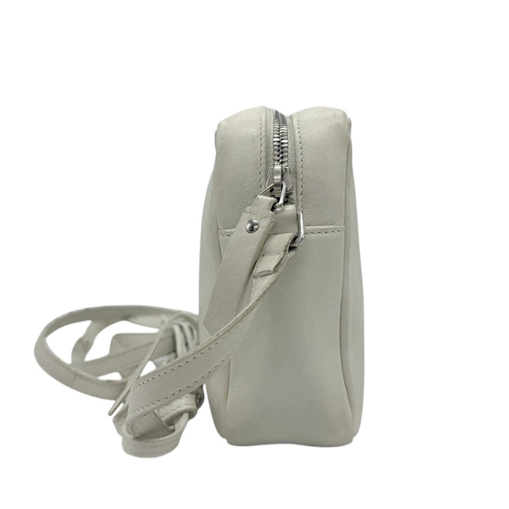 Saint Laurent gray Lou Camera white Bag monogram YSL leather